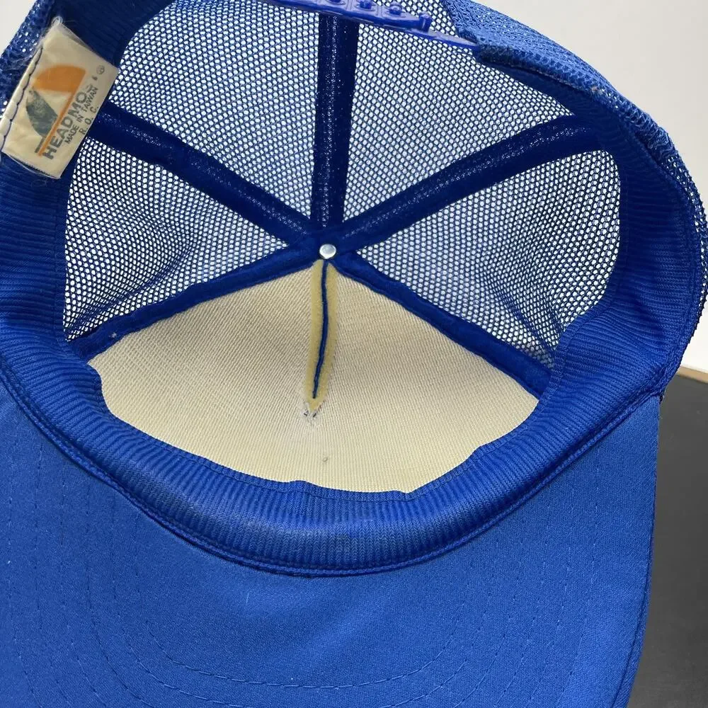 VTG Village of‎ Vinton Texas Snapback Hat Blue Trucker Cap Mesh Rope Foam Front